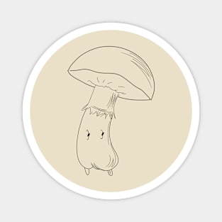 Boletus Mushroom Black Lineart Magnet